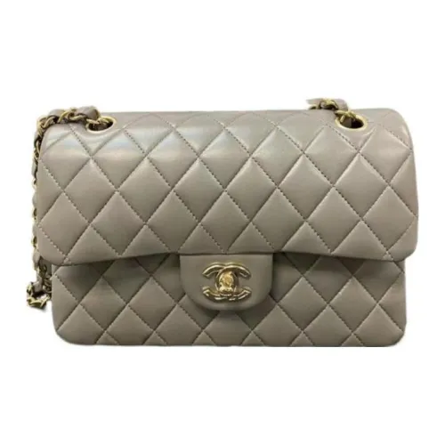 CHANEL Classic Flap CF Lambskin Portable Crossbody Bag Shoulder Bag Small Women's Gray CHANEL Classic Flap CF Овечья шкура Портативная Сумка через плечо Сумка через плечо Маленькая Женская Серый