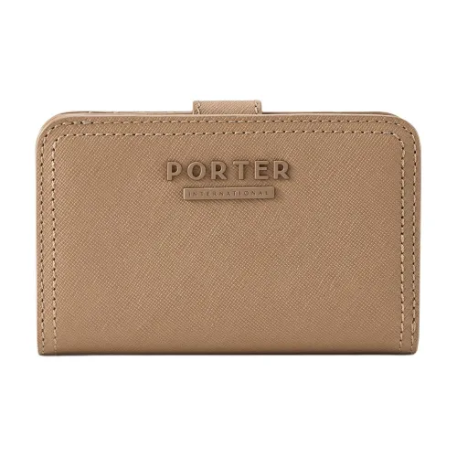 PORTER Кошелек из крупнозернистой коровьей кожи Унисекс Коричневый