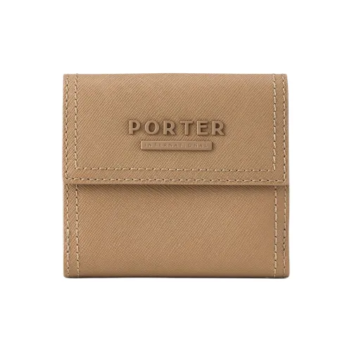 PORTER Кошелек из крупнозернистой коровьей кожи Унисекс Коричневый