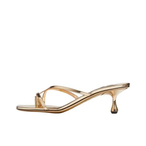 Jimmy Choo Шлепанцы 5 см Женские Золотые