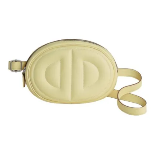 HERMES In The Loop Swift Кожа Свиной нос Одно плечо Через плечо Бананка Женские Светло-желтый