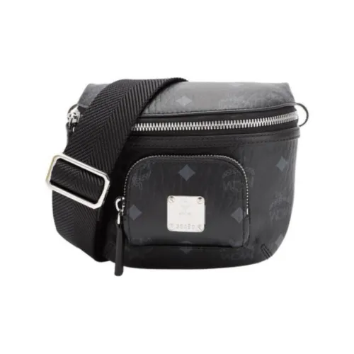 MCM Klassik Visetos Кожа Сумка через плечо Маленькая Женская Черная