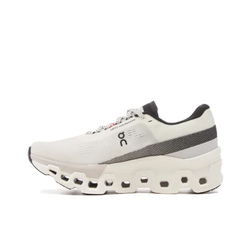 On Cloudmonster 2 Амортизация Устойчивость к истиранию Дышащий Низкий Топ Повседневные Беговые кроссовки Женские Белые