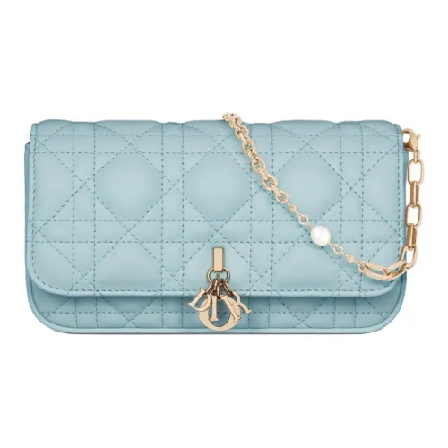 DIOR My Dior Lambskin Один Плечо Через плечо Чехол для телефона Женский Небесно-синий