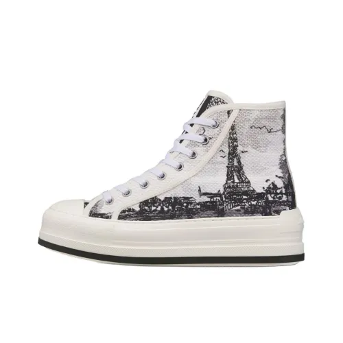 DIOR Walk'n'Dior Высокие Кроссовки для скейтбординга Женские Белые