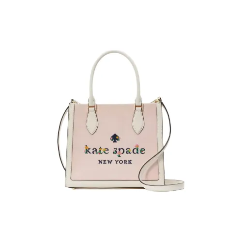 Kate Spade Холст Тоут Сумка Сумка для покупок Сумка через плечо Сумка Маленькая Женская Светло-розовая Цветочная почка Многоцветная