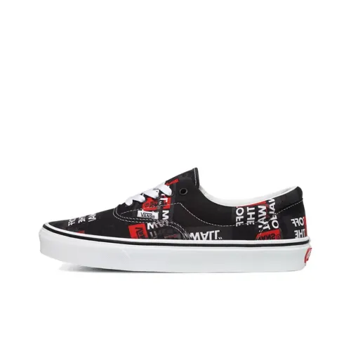 Vans Era Упаковка Лента Легкий Низкий Топ Скейтборд Кроссовки Унисекс Черный Красный