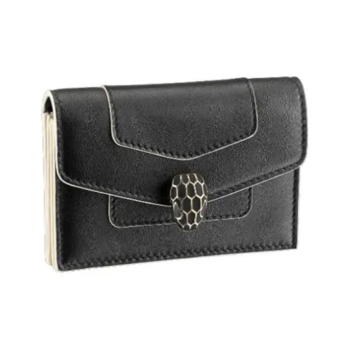 BVLGARI Serpenti Forever Кошелек из телячьей кожи держатель для карт женский черный