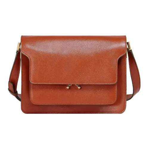 MARNI Основная часть Телячья кожа Аккордеонная сумка Клатч Сумка на плечо Женская Апельсин