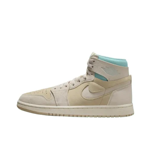 Jordan Air Jordan 1 Износостойкий Дышащий Высокий Топ Винтажные Баскетбольные Кроссовки Женские Коричнево-Синие