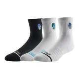 3 упаковки - Премиум носки Crew (Чисто белый + Сине-зеленый + Черно-серый)