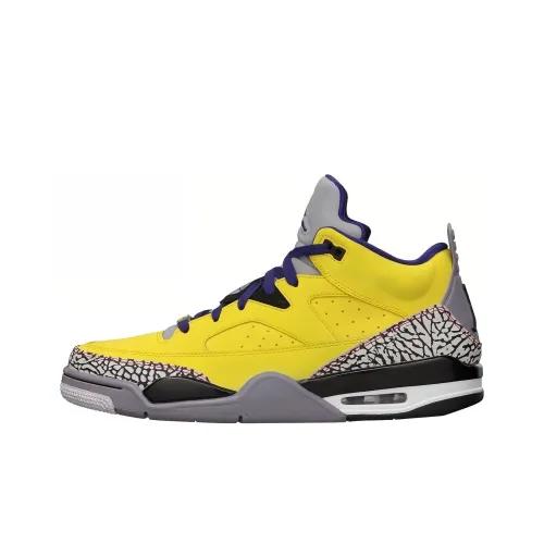 Джордан Son of Mars Low Tour Желтый Амортизация Низкий Топ Винтажные Баскетбольные Кроссовки Мужские Желто-Серый