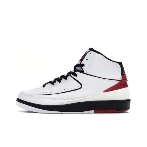 Jordan Air Джордан 2 Ретро Белый VARSITY Красный Противоскользящий Высокий Топ Винтажные баскетбольные кроссовки Мужской Белый Выпуск 2004 года