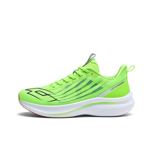 LOTTO Shock Absorbers Slip-Resistant Abrasion-Resistant Low Top Marathon Running Shoes Men's Neon Green LOTTO Шок Absorbers Противоскользящие Устойчивые к Износу Низкий Топ Марафон Беговые Кроссовки Мужские Неон Зеленый