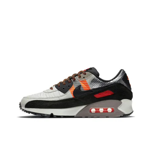 3M x Nike Air Max 90 Low Топ Air Cushion Тренировочные Беговые Кроссовки Мужские Серый Черный Оранжевый