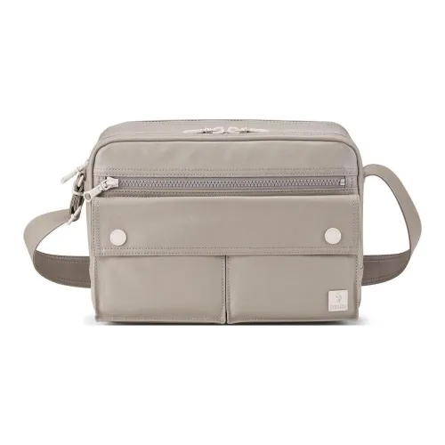 Porter ПУ (полиуретан) Холст с хлопком Ткань Металл Сумка через плечо Средняя Унисекс Теплая Темно-серый