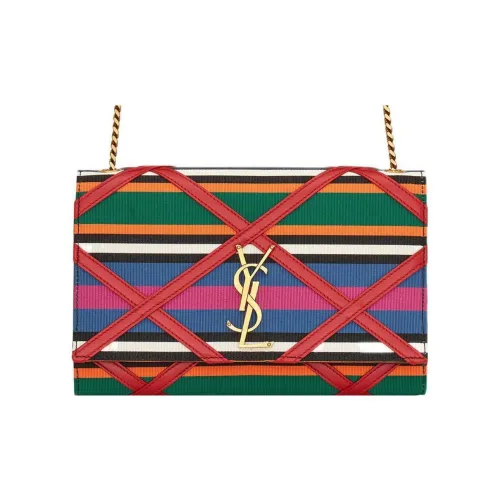 SAINT LAURENT Kate Ткань с овчиной Сумка через плечо Средняя Женская Многоцветная