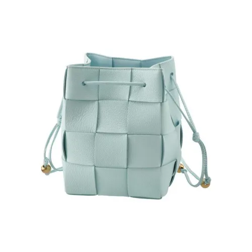 Bottega Veneta Cassette GRAIN LEATHER Сумка-ведро Сумка через плечо Женская Светло-синяя