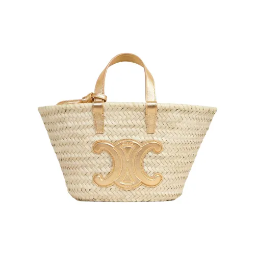 CELINE Triomphe Кожа Соломенная Сумка Сумка Teen Женская Светлый Умбра