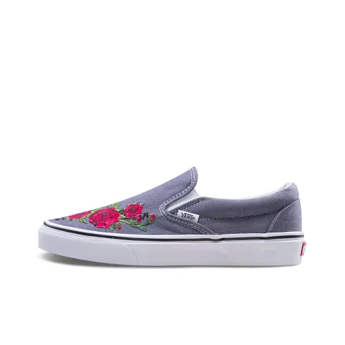 Vans Slip On Series Классический Njot Low Топ Кеды Унисекс Синий Красный