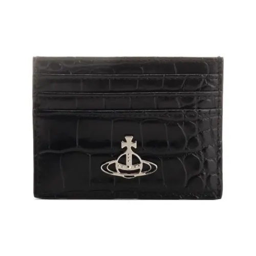 Vivienne Westwood Кожаный держатель для карт из коровьей кожи женский черный