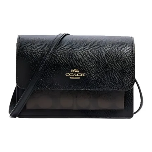 COACH Foldover Кожа PVC Бананка Сумка через плечо Маленькая женская