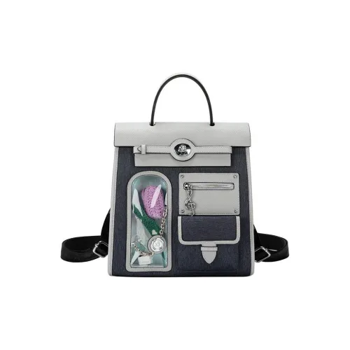 Anthracene Кожа с Микрофиброй And Деним Двойной Плечо Волна Обычный Женские Многоцветный