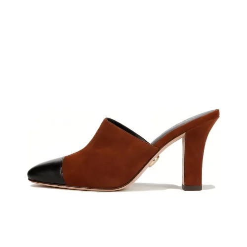 Veronica Beard Домашние тапочки 7 см Женские Коричневый