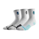 3 упаковки - Премиум носки Crew (Синий Зеленый + Белый Черный + Белый Серый)
