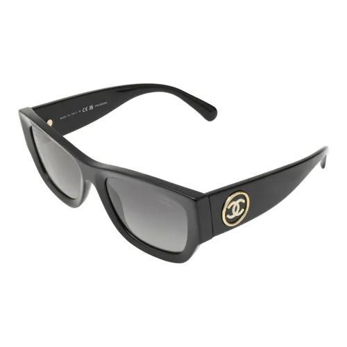CHANEL Нерегулярная форма Солнцезащитные очки Женские Черный