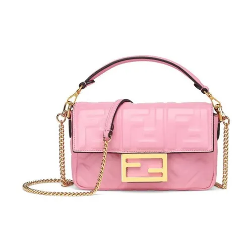 FENDI Baguette Кожа Наппа Багет Сумка Сумка Сумка через плечо Сумка через плечо Мини Женская Вишневый цветок Розовый