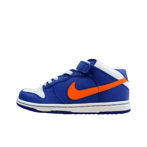 nike Dunk Slip Resistant Abrasion Resistant MID Топ Скейтборд Кроссовки Женские Синий Оранжевый