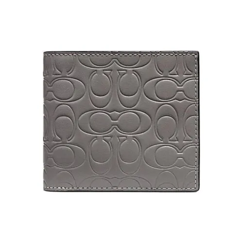 COACH Кошелек Billfold Телячья кожа Мужской Кошелек Фотиния Серый