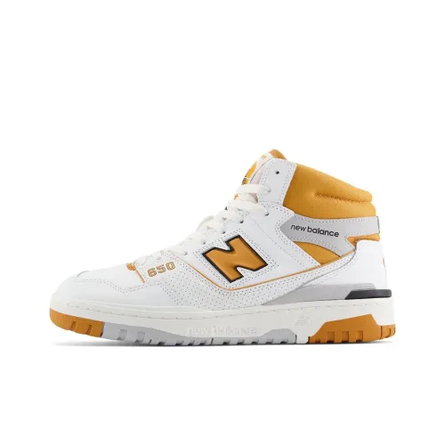 New Balance совместный бренд Устойчивый к истиранию Высокий Топ Винтажные баскетбольные кроссовки Унисекс Белый Желтый