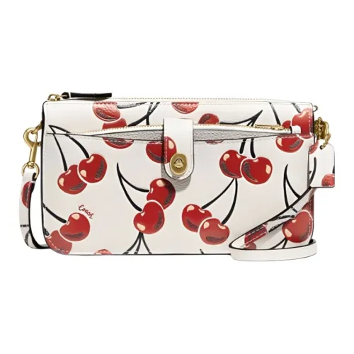 COACH NOA Кожа Курьерская Сумка Сумка через плечо Маленькая Женская Белая