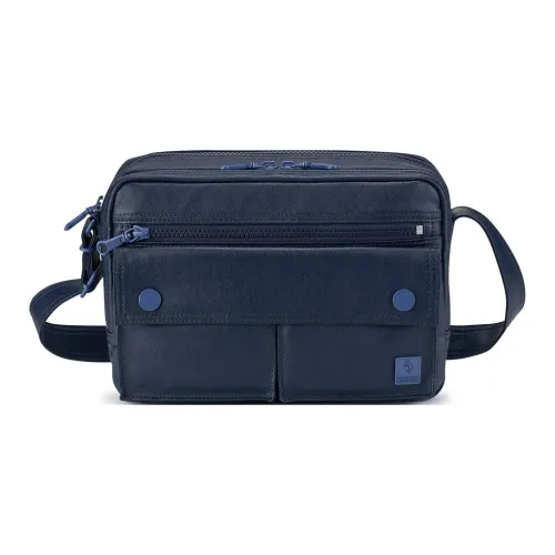 Porter PU (полиуретан) Сшитый Холст Сумка через плечо Маленькая Унисекс Морской Синий