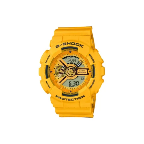 CASIO Кварцевый механизм Смольный ремешок Часы 50 метров водонепроницаемость Мужские часы Желтый циферблат