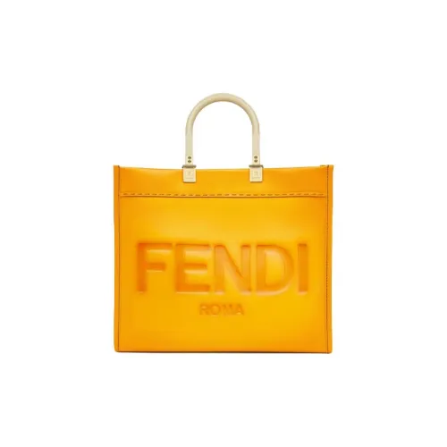 FENDI Sunshine Кожа Тоут Сумка Сумка для покупок Сумка через плечо Сумка Женская Желтая