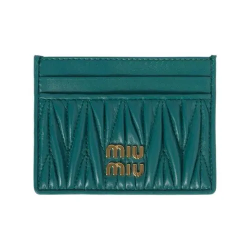MIU MIU Matelassé Кожаный держатель для карт Женский Lagoon Blue