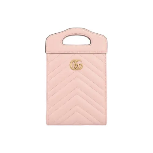 GUCCI GG Marmont Кожа Через плечо Одно плечо Сумка Мини Женская Розовая