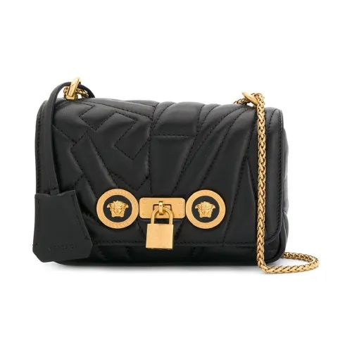 VERSACE Quilted Кожа Сумка через плечо Женская Черная