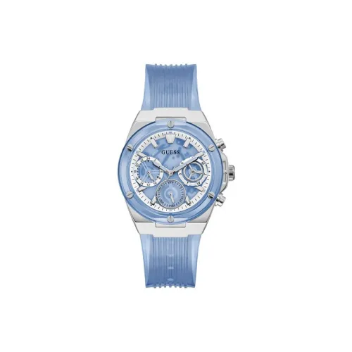 GUESS Women's Watch Кварцевый механизм силиконовый ремешок 41 мм синий циферблат