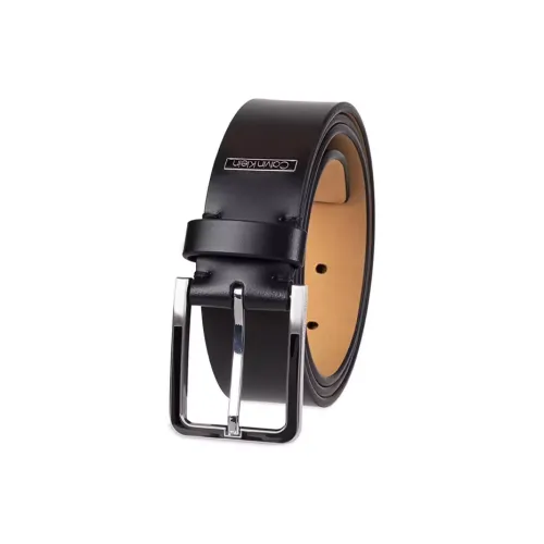 CK Calvin Klein Значок Логотип Шпилька Кожаные ремни Мужской Черный Ширина 3,5CM