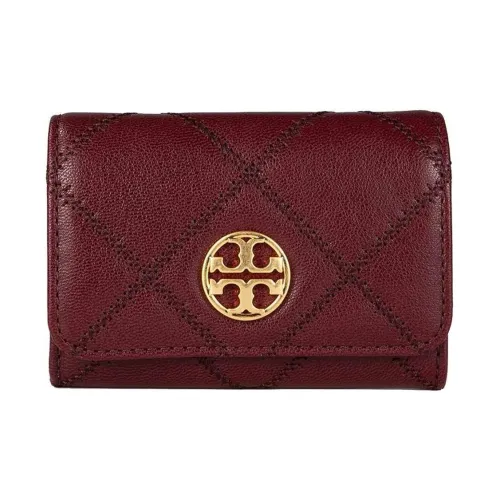 TORY BURCH TB Willa Кожа Держатель для визиток Кошелек Картхолдер Стандартный Женский Бордовый