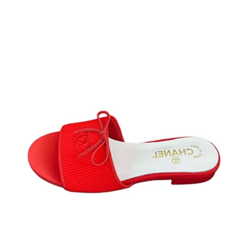 CHANEL Rubber Slide Тапочки Женские Red