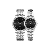 Нержавеющий корпус, черный циферблат, парный