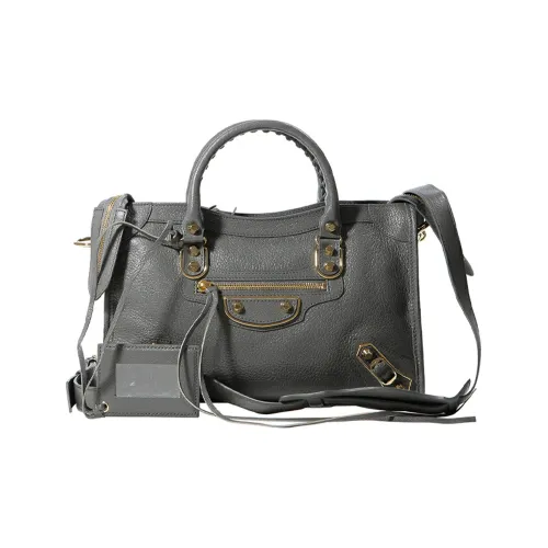 Balenciaga Блестящая сумка из козьей кожи сумка через плечо маленькая женская серая