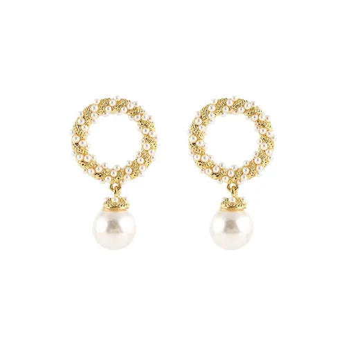 MINI·ACC Copper Artificial Pearl Stud Earrings Women's MINI·ACC Медный Искусственный Жемчуг Серьги-гвоздики Женские