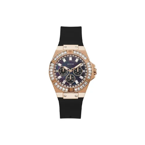 GUESS Women's Watch Кварцевый механизм силиконовый ремешок 39 мм черный циферблат
