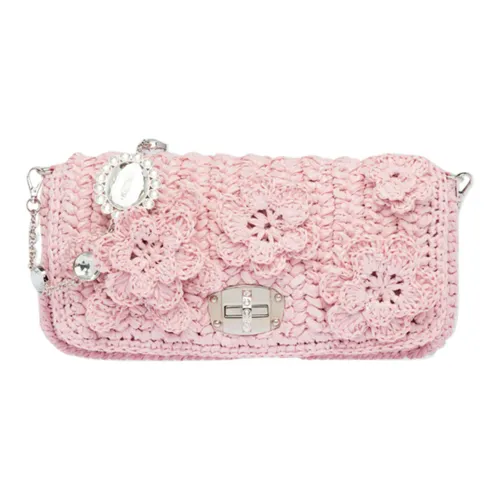 MIU MIU Raffia Сумка через плечо Женская Нюдово-розовая